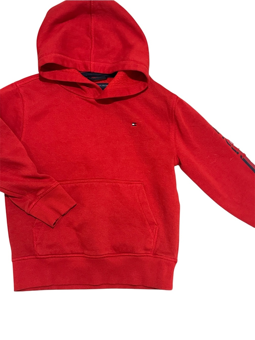 Tommy Hilfiger Boys Red Pullover Logo Hoodie | 5T